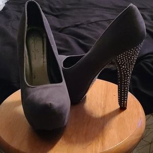 Dark grey heels